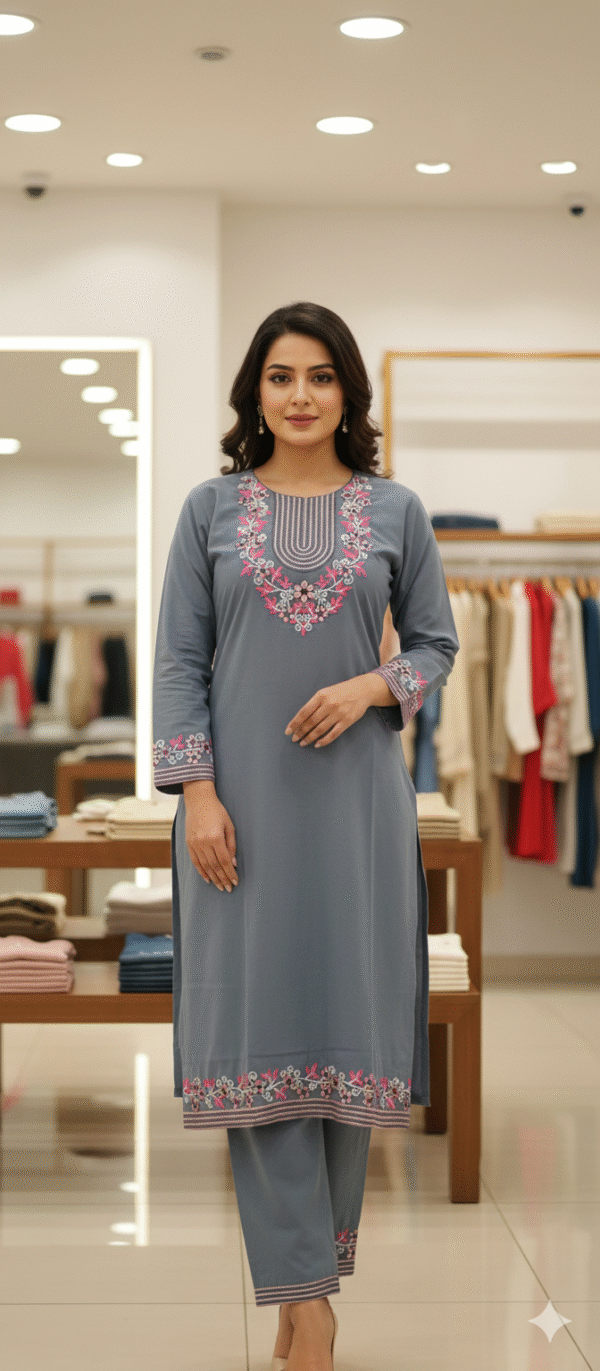Embroidery Cheri Fabrics Kurti/Two Piece