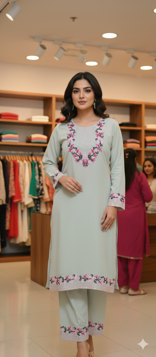 Emerald Elegance Kurti Set | Two Piece